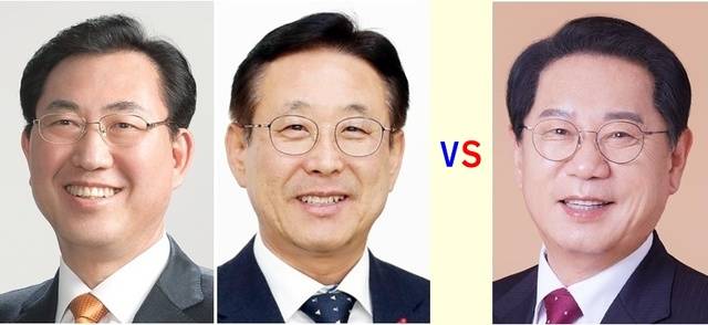 ▲ 사진 왼쪽부터 더불어민주당 나용찬·이차영 전 괴산군수, 국민의힘 송인헌 현 괴산군수. /충청타임즈 DB