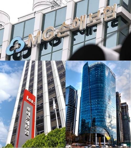 ▲예별손해보험(옛 MG손해보험), 롯데손해보험, KDB생명보험.