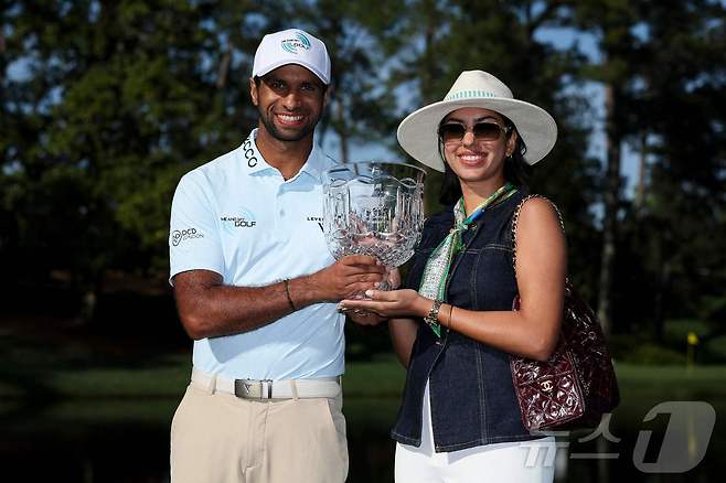 파3 콘테스트에서 우승한 애런 라이(잉글랜드). ⓒ AFP=뉴스1