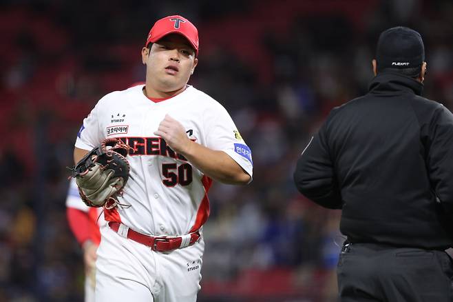 박상준은 전문 1루수로 현재 선발 출전 기회를 잡고 있다. KIA 제공