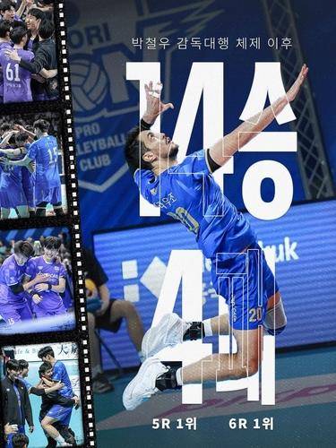 박철우 감독대행 체제 후 성적 [우리카드 SNS 캡처. 재판매 및 DB 금지]