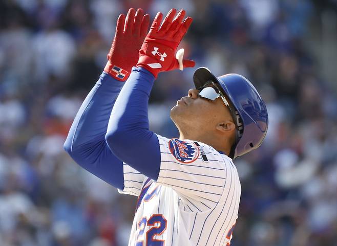 <yonhap photo-1334="">2년 연속 메이저리그 최고 연봉 선수로 등극한 후안 소토. [UPI=연합뉴스]</yonhap>