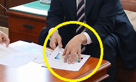 인공지능(AI) 서비스를 활용해 보정한 사진 속 손가락이 6개로 보이는 모습 (사진, 박덕흠 의원실)