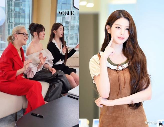 (좌) 메릴 스트립-앤 해서웨이-장원영 / (우) 장원영.