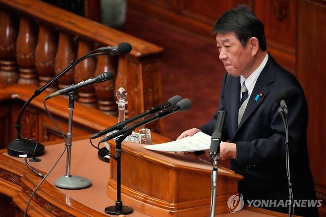 모테기 도시미쓰 일본 외무상 [AP 연합뉴스 자료사진. 재판매 및 DB 금지]