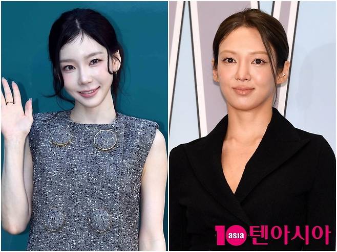 소녀시대 태연과 효연이 각 공식 행사에 참석해 포즈를 취하고 있다./사진=텐아시아DB