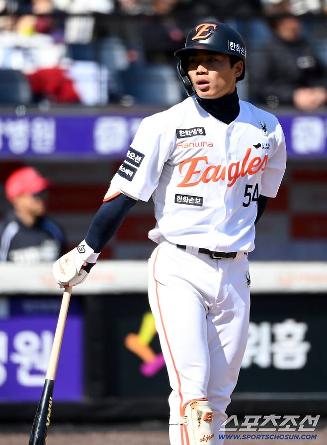 19일 대전한화생명볼파크에서 열린 KIA와 한화의 시범경기. 타격을 하는 한화 오재원. 대전=허상욱 기자wook@sportschosun.com/2026.03.19/