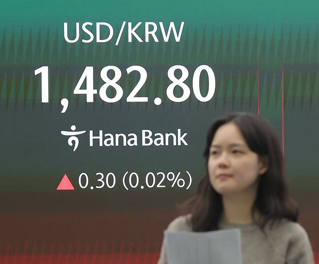 코스피가 전장보다 80.86p(1.40%) 오른 5,858.87으로 마감한 10일 오후 서울 중구 하나은행 딜링룸에서 딜러들이 업무를 보고 있다. [연합]