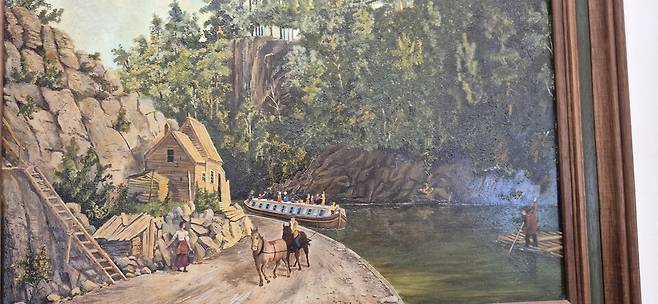 이리 운하에서 노새가 배를 끌고 있는 모습. ⓒ최하경