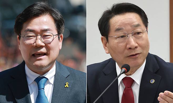 박찬대 더불어민주당 인천시장 후보(왼쪽), 유정복 국민의힘 인천시장 후보. 연합뉴스, 뉴시스