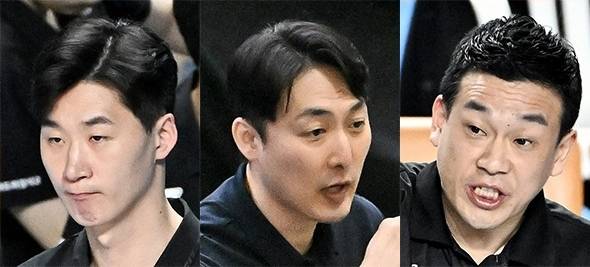 프로배구 감독들. 왼쪽부터 박철우, 하현용, 권오현. 한국배구연맹 제공