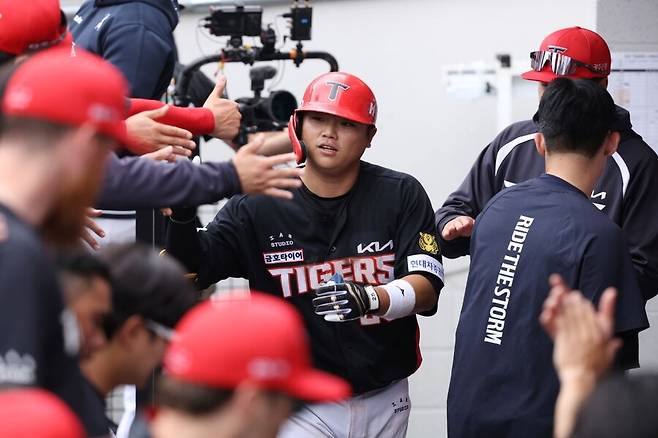 ▲ 12일 대전 한화전에서 개인 경력 첫 4안타 경기를 만들며 맹활약한 한준수 ⓒKIA타이거즈