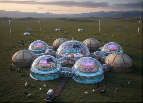 '태양광 게르형 스마트팜' 조감도 [몽골 에르덴솜 농공단지 조성 추진위원회 제공]