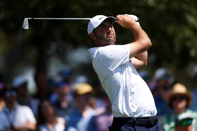 2022년과 2024년에 이어 마스터스 3번째 우승에 도전한 스코티 셰플러는 1타 차 준우승으로 마쳤다. (사진=AFPBBNews)