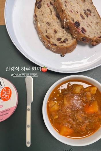 한혜연이 공개한 건강 식단. 사진=한혜연 SNS