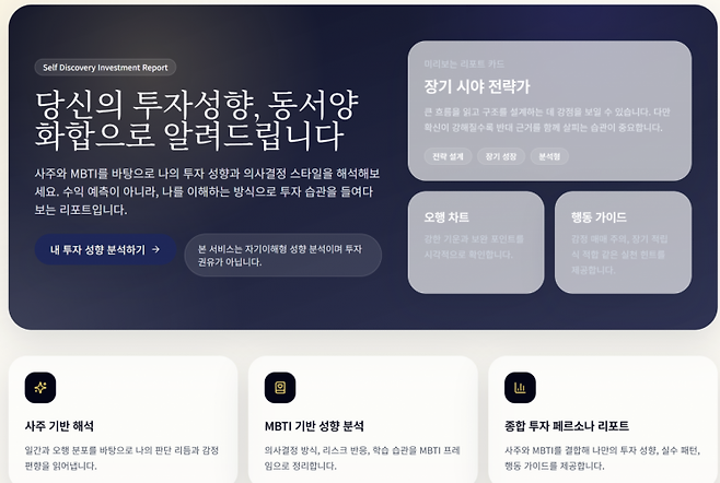 지난달 24일 본지 기자는 오픈AI의 생성형 AI 모델 '챗GPT'와 프로그래밍 전문 모델 '코덱스'(Codex)를 활용해 바이브 코딩을 진행했다. 바이브 코딩을 통해 사주와 성격유형검사(MBTI)를 종합한 투자 성향 분석 사이트를 만들었다.