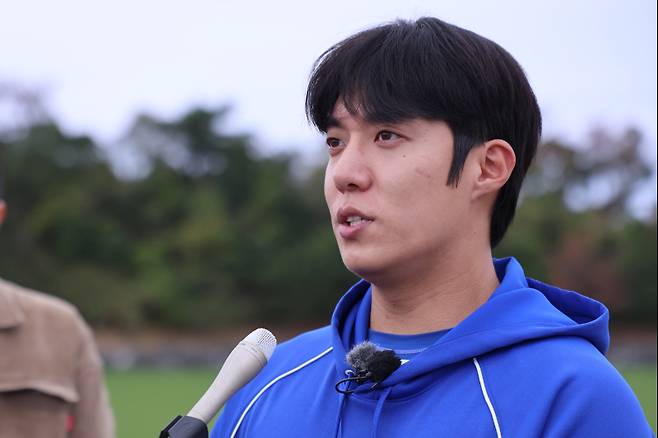 WBC 부상 낙마 이후 인터뷰를 가졌던 원태인. 삼성 제공