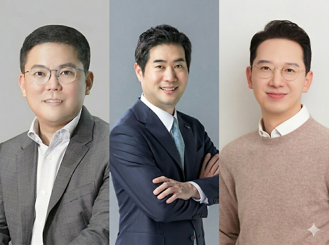 왼쪽부터 장동하 교원그룹 사장, 윤새봄 웅진그룹 부회장, 강호준 대교 대표. [각 사 제공]