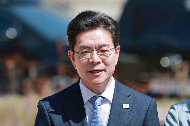 ▲더불어민주당 정원오 서울시장 후보가 지난 12일 국회 소통관 앞에서 열린 민주당 수도권 광역단체장 후보 간담회에 참석해 발언하고 있다. ⓒ연합뉴스