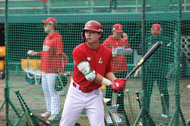 ▲ 5회 결정적인 3점 홈런을 때려내며 팀 승리에 일조한 김정민 ⓒSSG랜더스