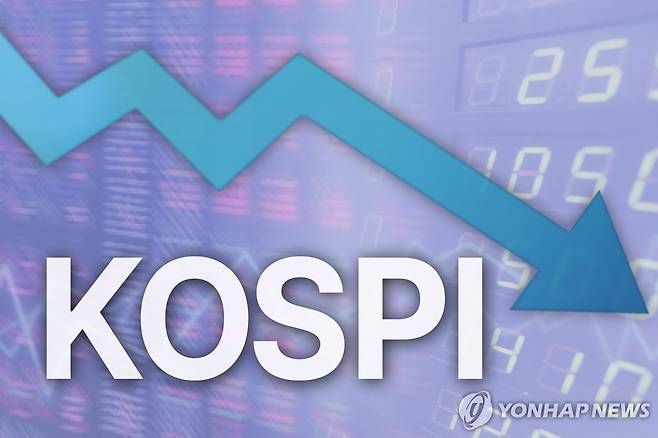 코스피 하락 (PG) [김토일 제작] 일러스트