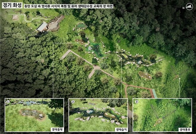 동탄 선납숲공원 생태계 복원사업 조감도<화성시 제공>