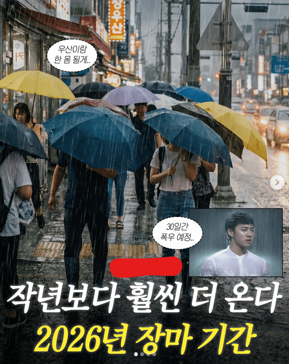 장마 기간 관련 가짜뉴스를 담은 SNS 게시물. 인스타그램 캡처