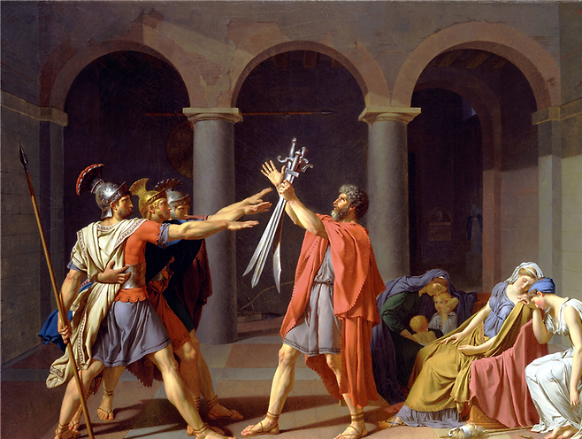 자크 루이 다비드의 ‘호라티우스 형제의 맹세’(1876년). Toledo Museum of Art