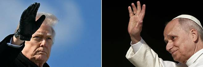 교황 레오 14세는 13일(현지시간) 전쟁에 반대하는 목소리를 내는 것은 “도덕적 의무”라며 중동 분쟁 종식을 촉구한 자신의 발언을 비판한 도널드 트럼프 미국 대통령을 “두려워하지 않는다”고 밝혔다. [AFP = 연합뉴스]