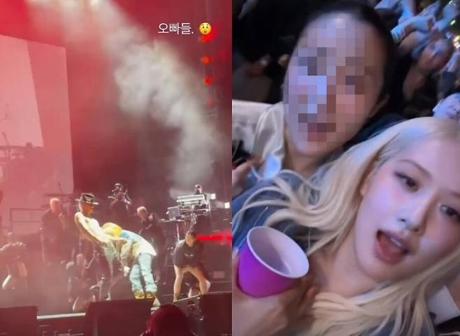 ▲블랙핑크 로제와 리사가 빅뱅의 코첼라 무대를 즐겼다. 출처|로제 인스타그램