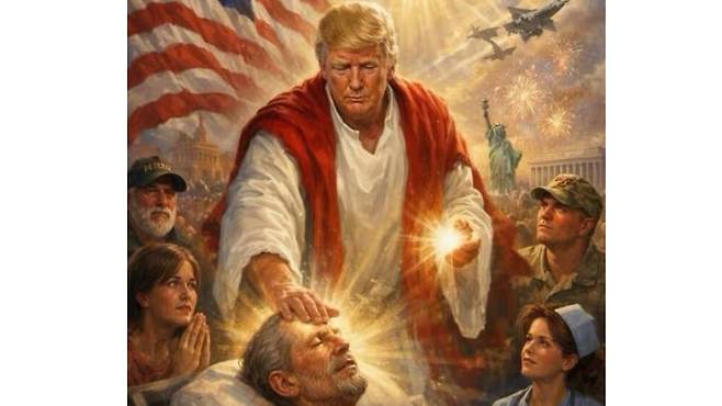 트럼프 대통령을 예수에 빗댄 이미지. /트루스소셜
