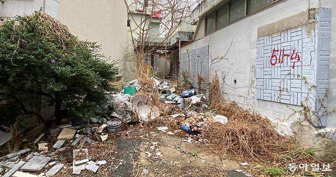 13일 대구 동구 효목2동 화랑로 17·19길 민영 개발 구역 일대 주택으로 진입하는 골목길에 쓰레기가 가득 쌓여있다. 명민준 기자 mmj86@donga.com