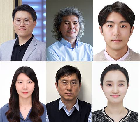 윗줄 왼쪽부터 이상규 IBS 기억 및 교세포 연구단 차세대 연구리더, 이창준 기억 및 교세포 연구단장, 원우진 기억 및 교세포 연구단 선임연구원. 아랫줄 왼쪽부터 김규현, 이계주 한국뇌연구원 연구원, 김신흔 IBS 기억 및 교세포 연구단 선임연구원. IBS 제공