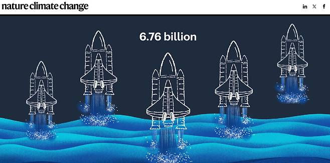 지난 15년 동안 해양에 추가된 열에너지는 전세계 인구의 84%를 우주로 보낼 수 있을 정도다. 네이처 기후변화 누리집 갈무리