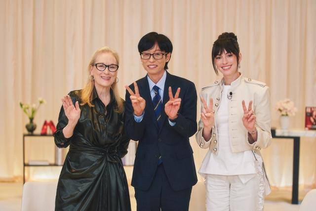 '유 퀴즈 온 더 블럭' 메릴 스트립과 앤 헤서웨이가 유재석을 만나 다양한 이야기를 나눴다. tvN 제공