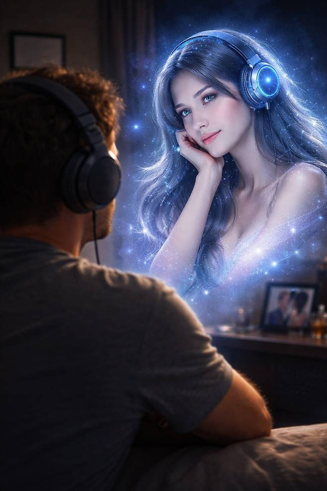 AI와 사랑에 빠진 남성의 가상 이미지  / 챗GPT