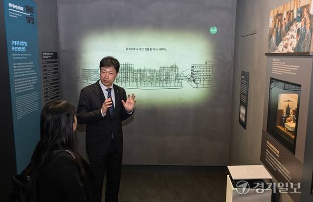 수원특례시 광교동에 마련한 한국은행 경기본부 신청사에서 진수원 한국은행 경기본부장의 모습. 윤원규기자