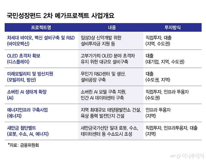 국민성장펀드 2차 메가프로젝트 사업개요/그래픽=김현정