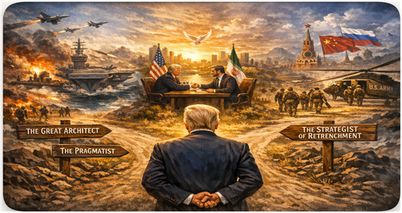 트럼프가 직면한 세 갈래의 운명(The Three Paths of Destiny). 김태준 한반도안보문제연구소장 AI 그림