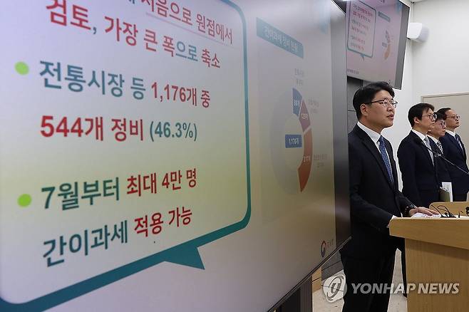 영세사업자 간이과세 적용 확대방안 브리핑 (세종=연합뉴스) 김주성 기자 = 박정열 국세청 개인납세국장이 15일 세종시 정부세종청사에서 간이과세배제기준 조정을 통한 영세사업자 간이과세 적용 확대 방안을 발표하고 있다. 2026.4.15 utzza@yna.co.kr