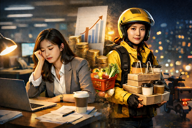 '자기계발' 아닌 생계형 투잡 확산.(사진=챗GPT AI 생성)