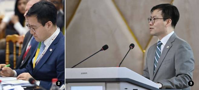 ② 여한구 산업통상부 통상교섭본부장은 3월 27일 카메룬 야운데에서 WTO 개혁 조정자로 선임되어 ‘WTO 개혁 그룹별 세션’을 주재했다./ 산업통상부 ③ 여한구 산업통상부 통상교섭본부장은 3월 25일(현지시각) 카메룬 야운데에서 IFDA 장관급 부대행사를 개최하고 개회사를 통해 IFDA의 중요성과 조속한 WTO 법체계 편입 필요성을 강조했다. /산업통상부