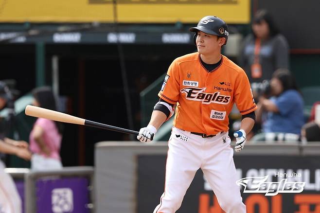 ▲ 15일 한화 2군과 퓨처스리그 경기에서 홈런 2방에 7타점을 쓸어 담으며 친정팀에 강한 인상을 남긴 정은원 ⓒ 한화 이글스