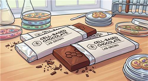 실험실 배양 초콜릿바 [일러스트] [생성AI 제미나이 제작. 재판매 및 DB 금지]