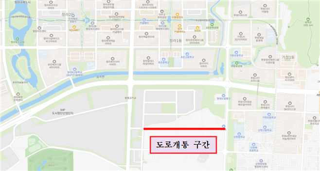 ▲ 인천하이테크파크(IHP) 도시첨단산업단지 진입도로 위치도. /제공=인천시