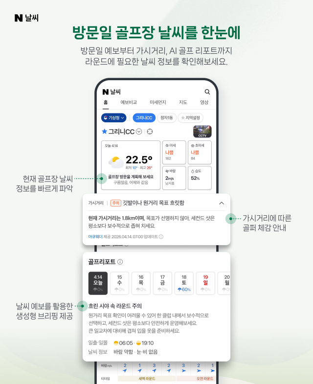 네이버 테마날씨-골프장 [사진=네이버]