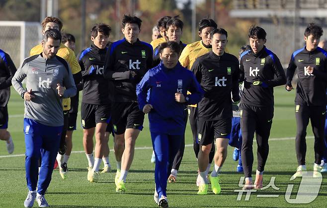 대한민국 축구 국가대표팀 선수들.  ⓒ 뉴스1 박정호 기자