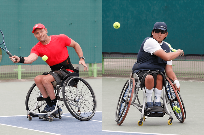 쿼드단식 결승에서 만난 엘스와 우드맨