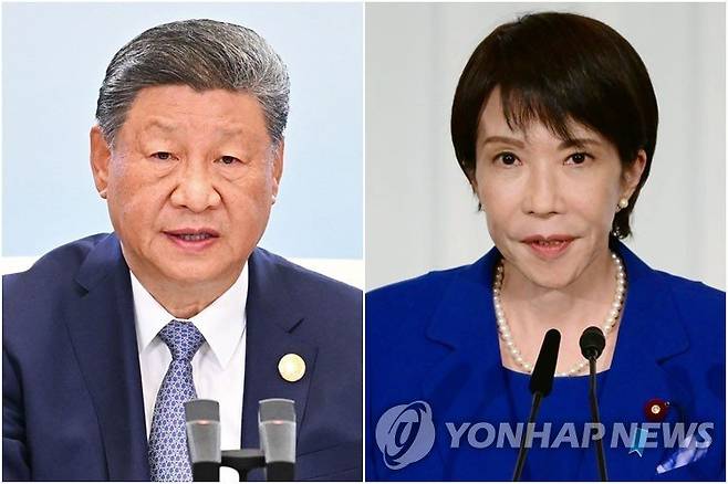 시진핑 중국 국가주석, 다카이치 사나에 일본 총리. 연합뉴스