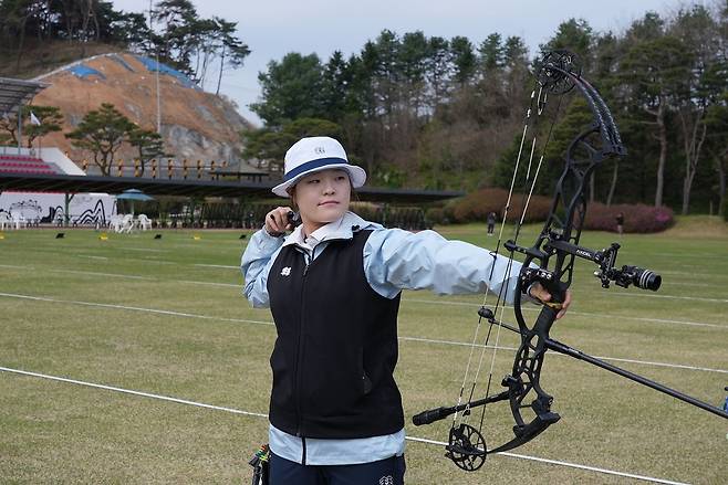 17일 끝난 2026 양궁 국가대표 최종 선발전에서 아이치-나고야 아시안게임 컴파운드 여자 대표로 뽑힌 박예린. 사진 대한양궁협회